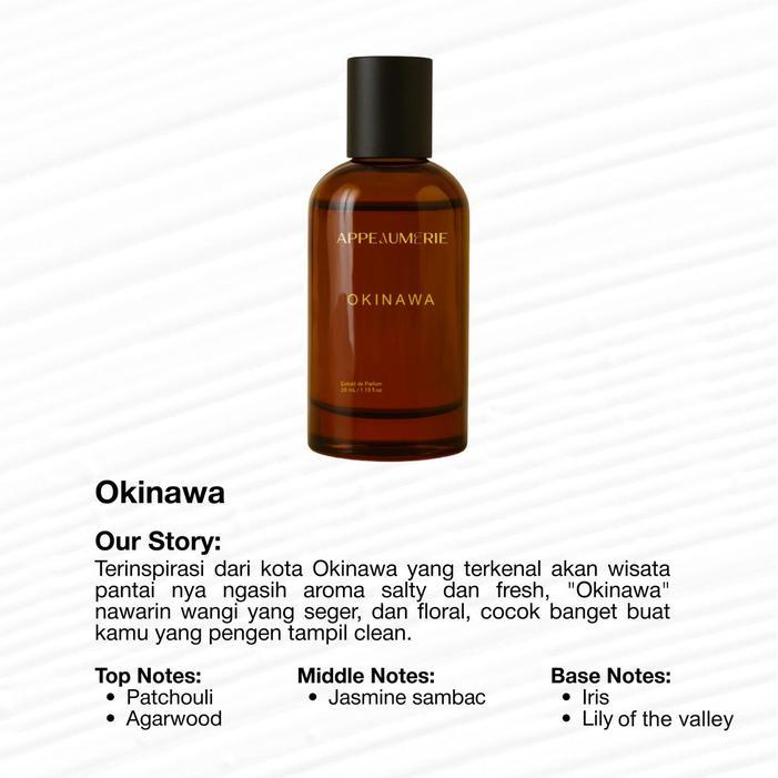 sjy Parfum Okinawa EDP 35ML - Appeau Parfum Unisex Fresh Floral Jasmine Soapy Clean