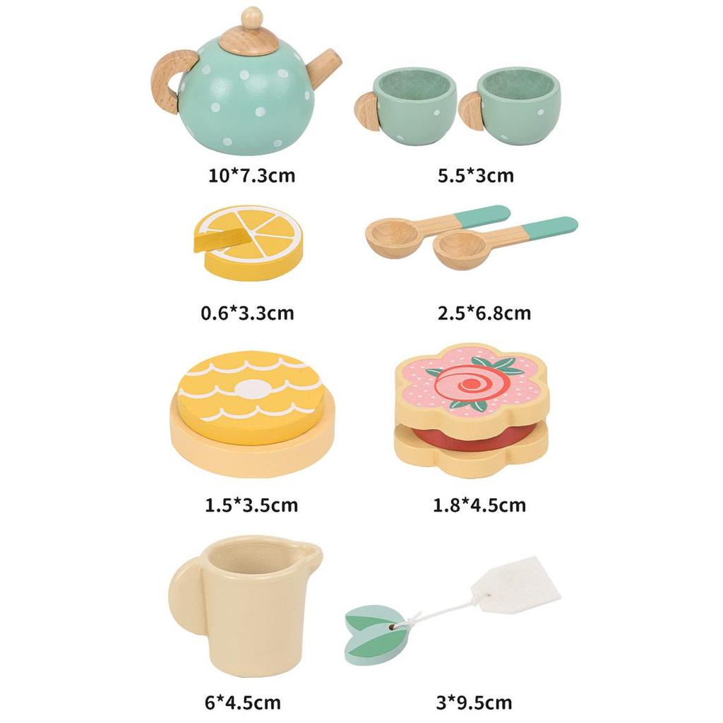 WOODEN KABI STAND CAKE &TEA SET AFTERNOON - MAINAN PRETEND PLAY EDUKAS