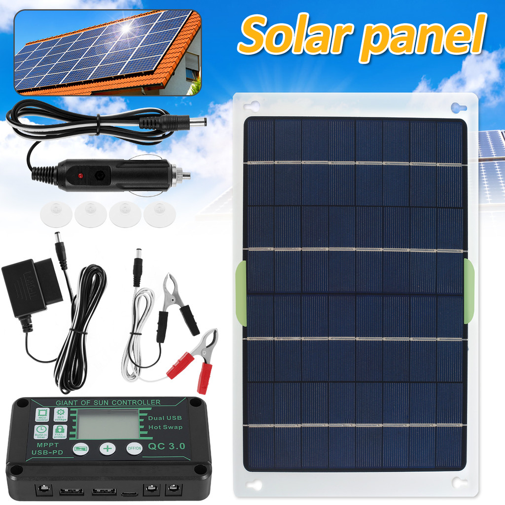 Solar Panel 12V Solar Cell Solar Charger Portable Solar Panel Charger Kit Waterproof Solar Panel for