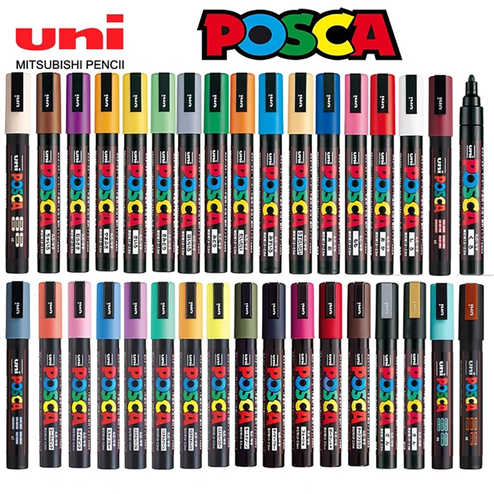 28/31 Color Japan UNI POSCA Marker Pen Set Acrylic Plumones Rotuladores PC-1M,3M,5M Poster Pen/Graff