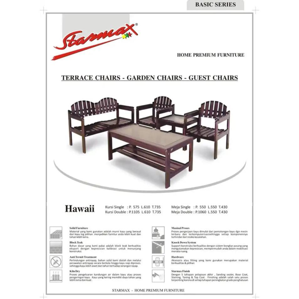 Kursi Teras Hawai 2 Kursi 1Meja