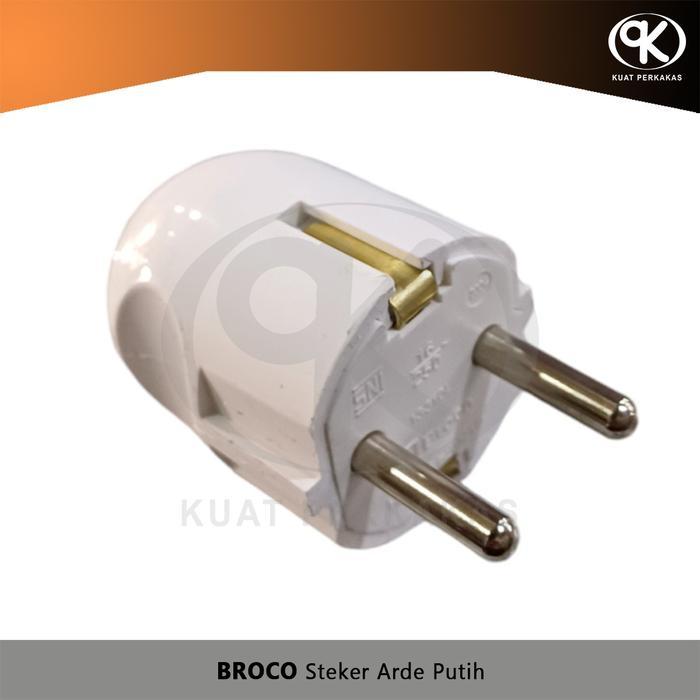 BROCO Steker Arde Putih / Colokan Kabel Listrik