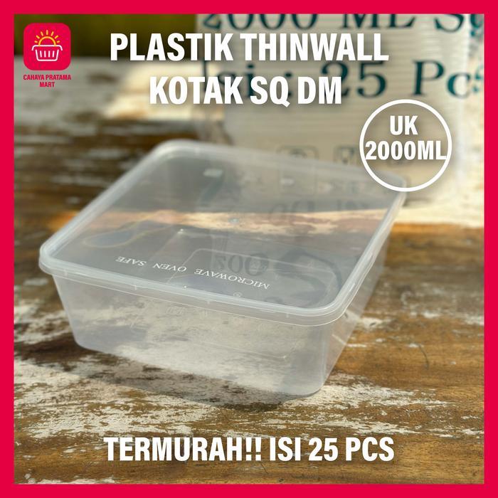 ReadySelalu- Thinwall Square Kotak Makan Plastik Persegi Besar Semua Ukuran Thinwall Box Plastik Box