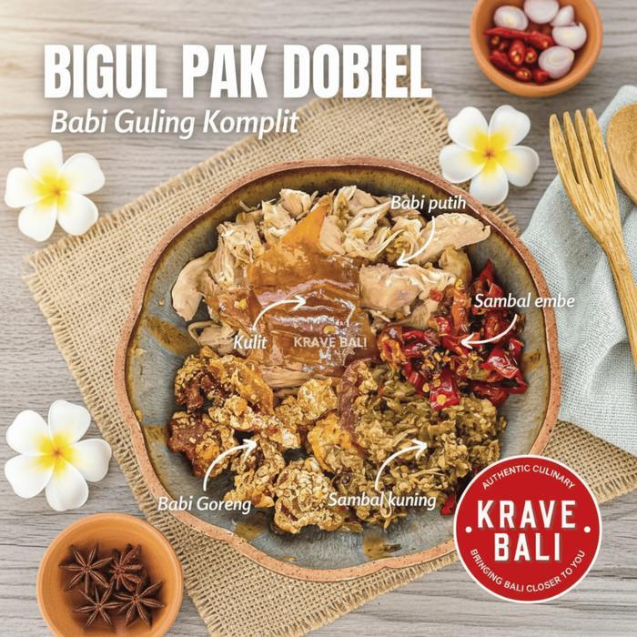 KRAVE BALI BIGUL PAK DOBIEL BABI GULING KOMPLIT DOBIL 170 GRAM - MAKANAN KHAS BALI ASLI