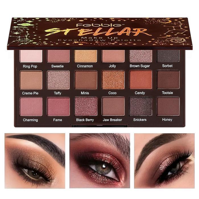 pamf- Ohsome-Febble 18 Colors Stellar Make Up Eyeshadow Palette /Baked Eyeshadow /Glitter