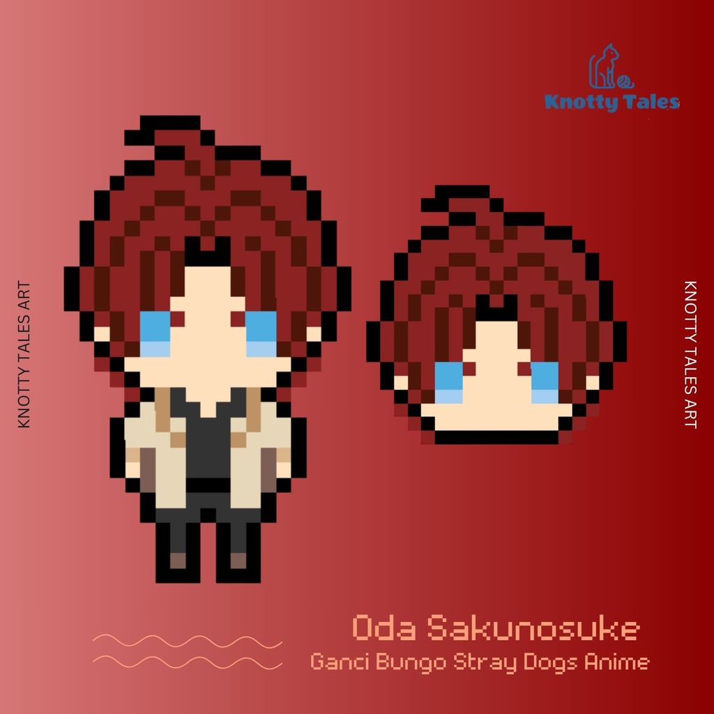 Oda Sakunosuke Gantungan Kunci Bungo Stray Dogs Keychain Merchandise Anime Handmade Knotty Tales