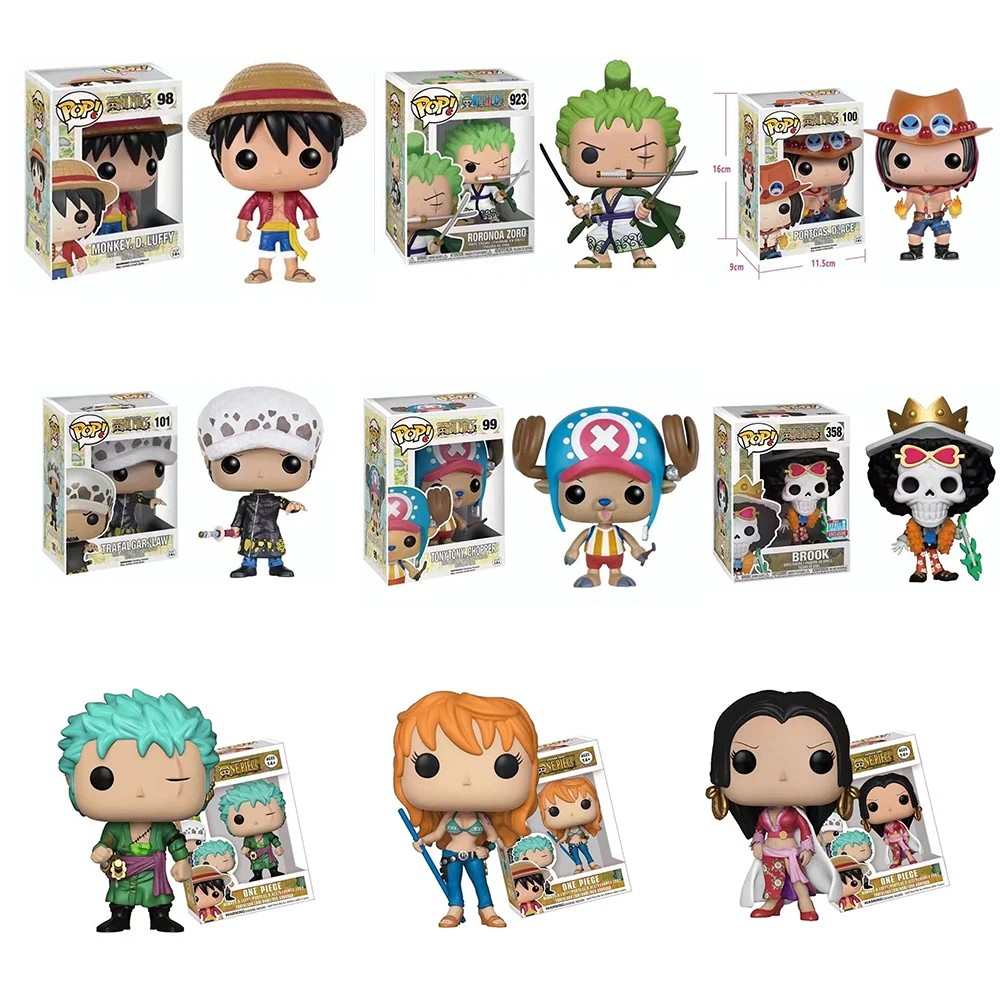 Funko POP One Pieces Anime Figure Luffy Chopper Ace Luo Luffy Zoro Action Figure Collection Model