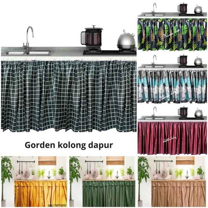 New Gorden kolong Dapur Hordeng Karakter Dan motif Bunga estetik Katun