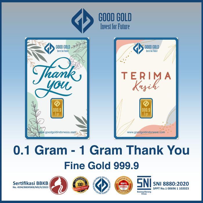 Logam Mulia Good Gold 0.25 Gram Edisi Thank You/ Emas Batangan Good Gold 0,25Gr Seri Terimakasih