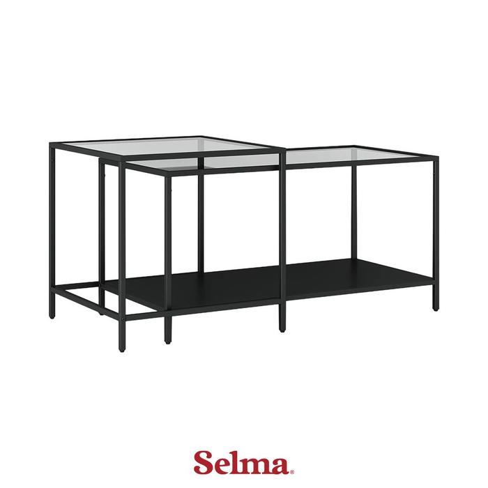 SELMA SET 2 PCS STARLA MEJA TAMU & MEJA SISI - HITAM