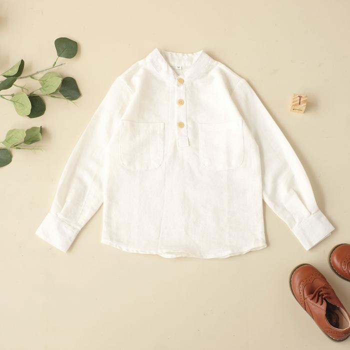 ec9o- Todei.Kids Kemeja Koko Omar / Kemeja Atasan Lengan Panjang Anak Laki Laki Casual Linen