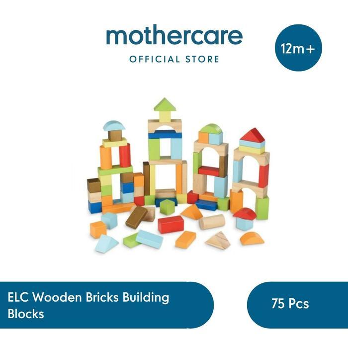 ELC Wooden Drumm Of Bricks Building Block Toys - Mainan Edukasi Balok Susun Kayu Anak