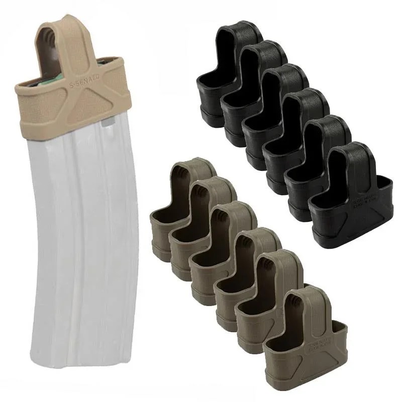 6Pcs Tactical 5.56 Fast Magazine Rubber Holster Mag Pull Assist Cage Loops Nato Skull M16 Ar15