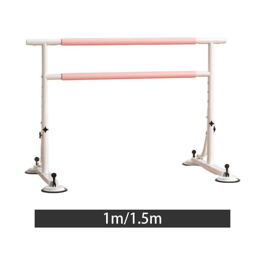 Double Ballet Barre Dance Bar Suction Cup Floor Standing for Kids Adults Portable Adjustable for