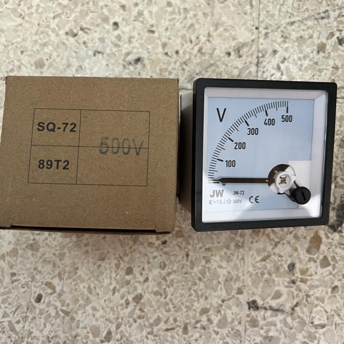 Volt meter / voltmeter 500V / 500 Volt 72 x 72 panel analog jarum