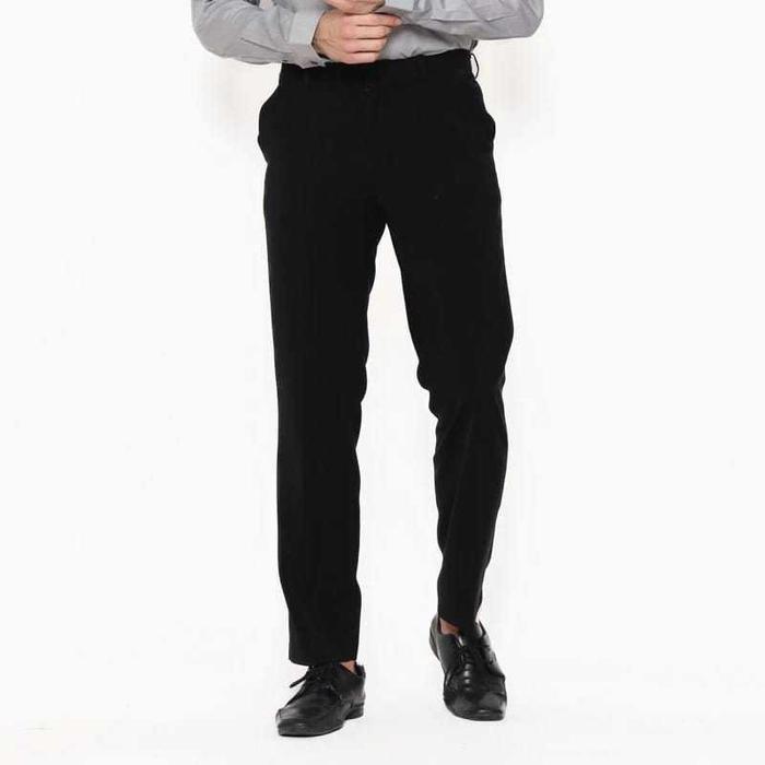 BRG BARU Lawell Celana Panjang Pria Regular Fit Celana Kerja Formal Hitam Bahan Polyester Premium
