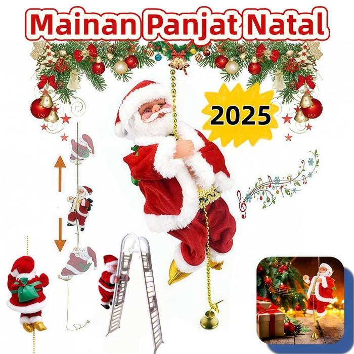 Santa Claus Memanjat Mainan/Santa Claus Elektrik Mainan Dekorasi Hadiah Natal Santa Tali Ada Suara