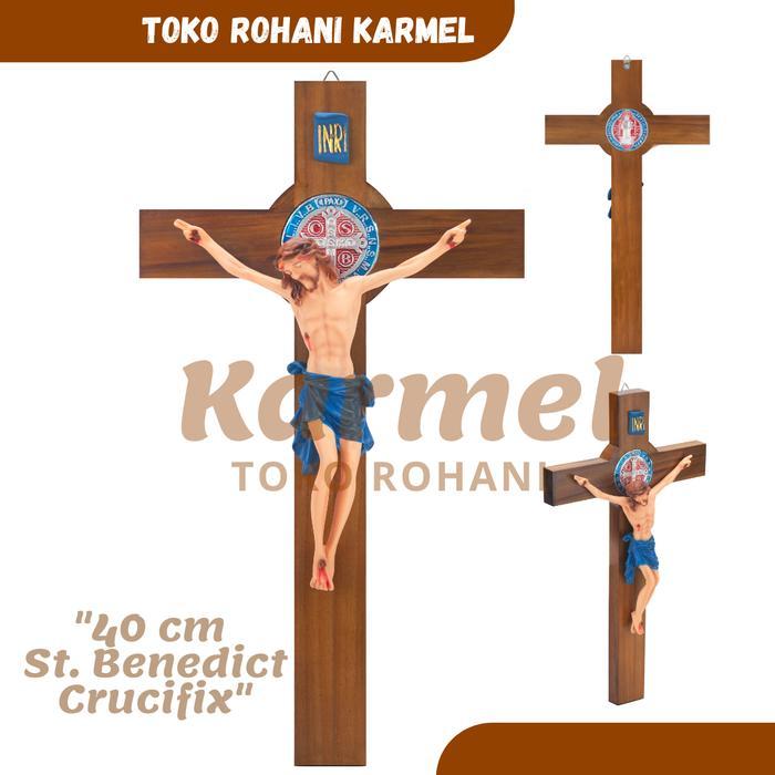 SALIB GANTUNG BENEDIKTUS 40 CM / SALIB KATOLIK / SALIB DINDING BENEDIKTUS / SALIB ST.BENEDICT