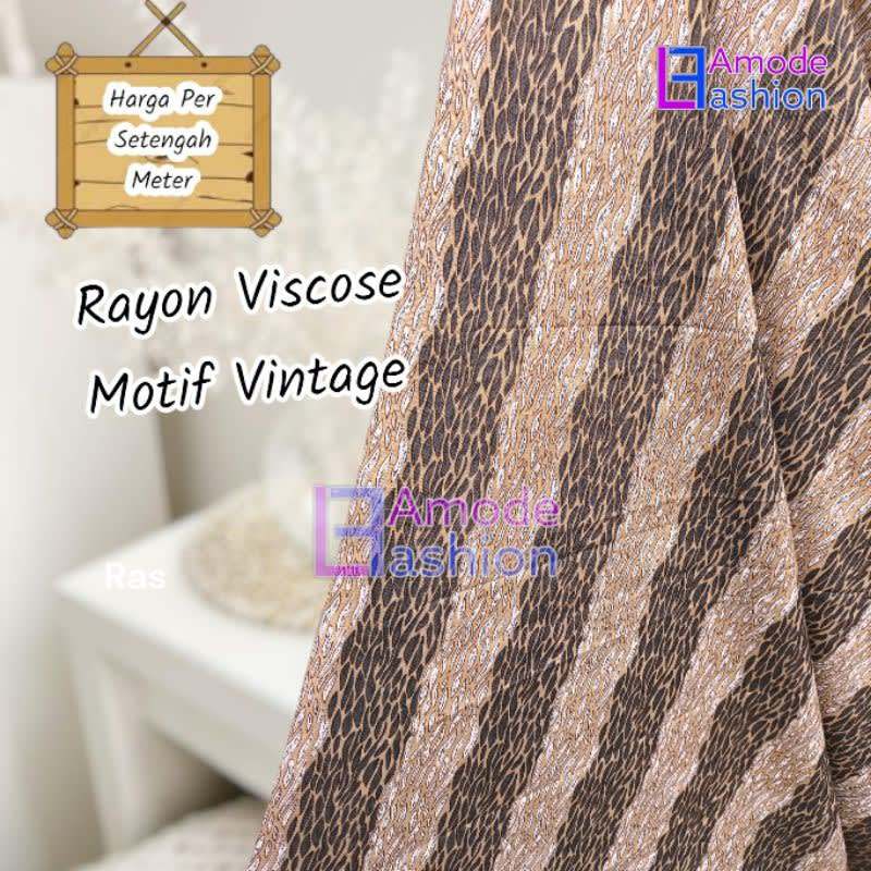 Kain Rayon Viscose Motif Vintage
