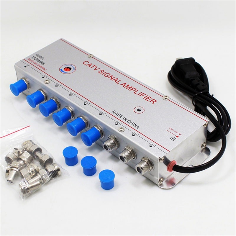 1 in 8 out CATV Cable Digital TV Video Signal Amplifier AMP Booster Splitter Broadcast Equipments TV