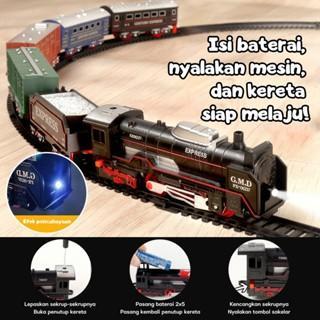 KIDDITOY MAINAN KERETA API ELEKTRIK RAIL KING KERETA API PANJANG KERETA API REL MAINAN RAIL KERETA