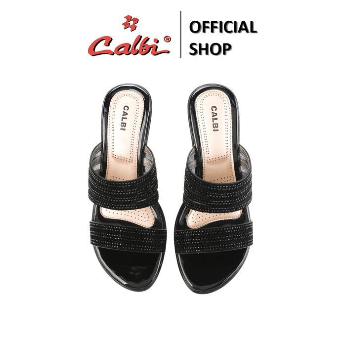 5iyp- Calbi Crx 1818 Sandal Heels Perempuan 6Cm Slip-On Bling-Bling Kondangan Premium