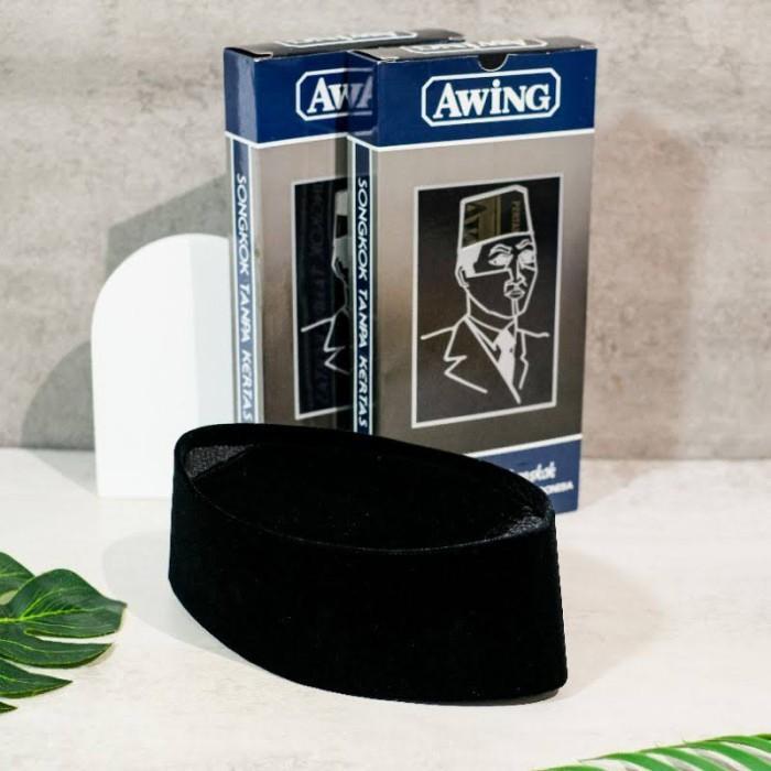 Peci Awing AC Tinggi 7 Ukuran 5 dan 8 Songkok Hitam Original
