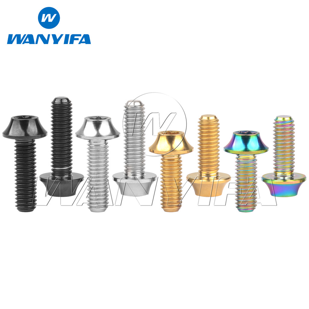 Wanyifa Titanium Bolt M5/M6x16 20mm R Umbrella Torx Head Screw for Bicycle Bike V Brake Fixing Ti