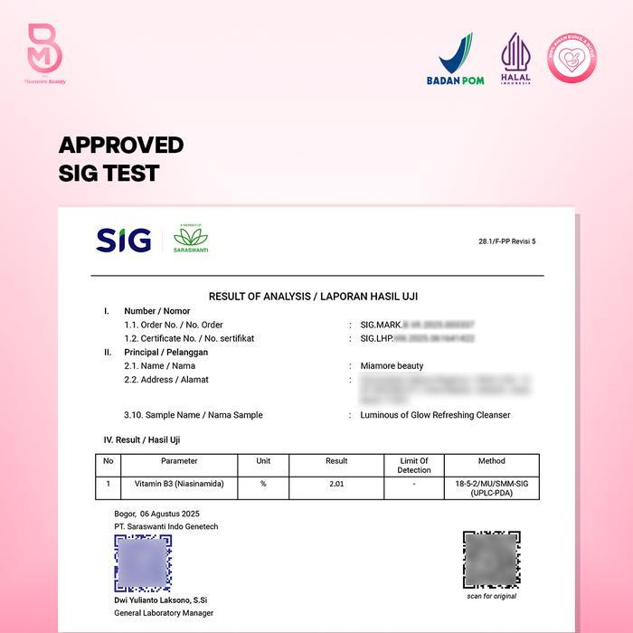 mjm NV X MIAMORE [1 SET] MIAMORE SKINCARE LUMINOS OF GLOW WITH NIACINAMIDE 5% Mencerahkan Perawatan