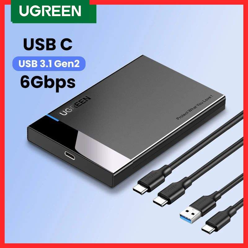 UGREEN HDD Case 2.5 SATA to USB 3.0 Adapter Hard Drive Enclosure for SSD Disk HDD Box Type C 3.1 Cas