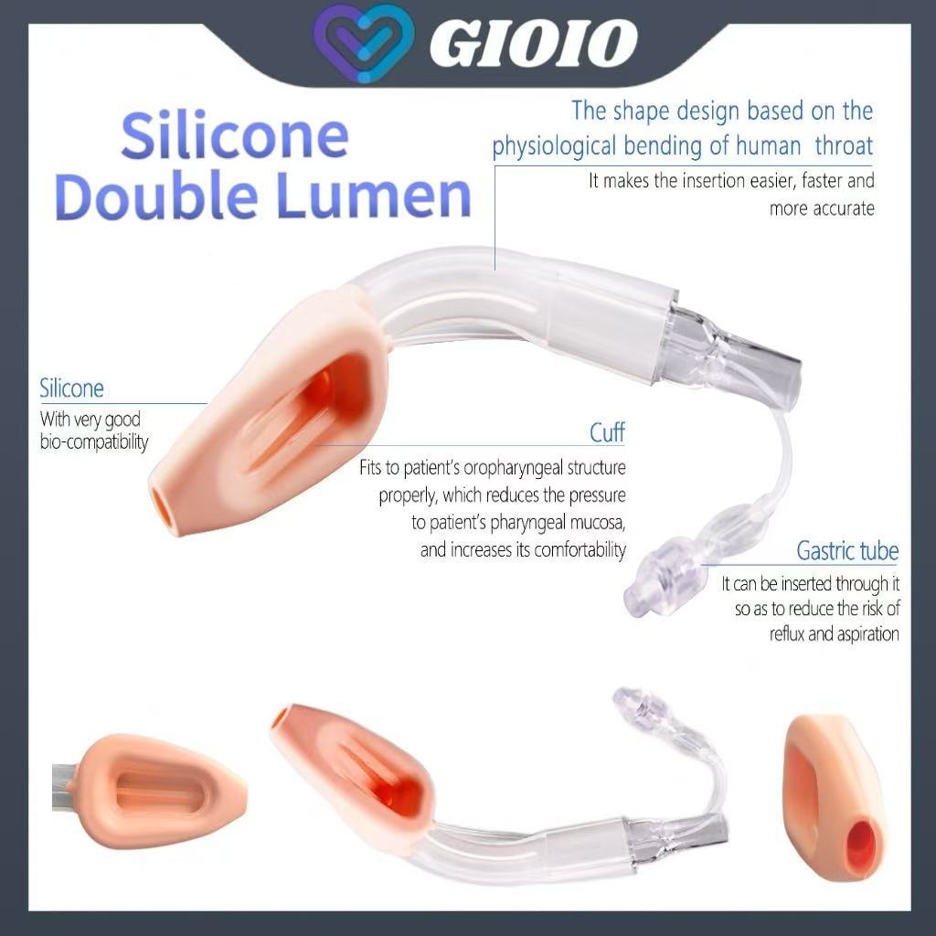 Disposable Silicone Laryngeal Mask Airway Double Lumen Laryngeal Mask Lma Anesthesia Breathing