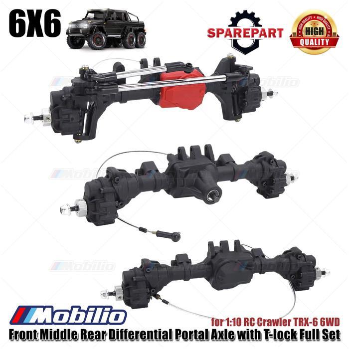 Gardan 6WD Front Middle Rear Differential Portal Axle with T-lock High Ground Clearance for 1:10 RC