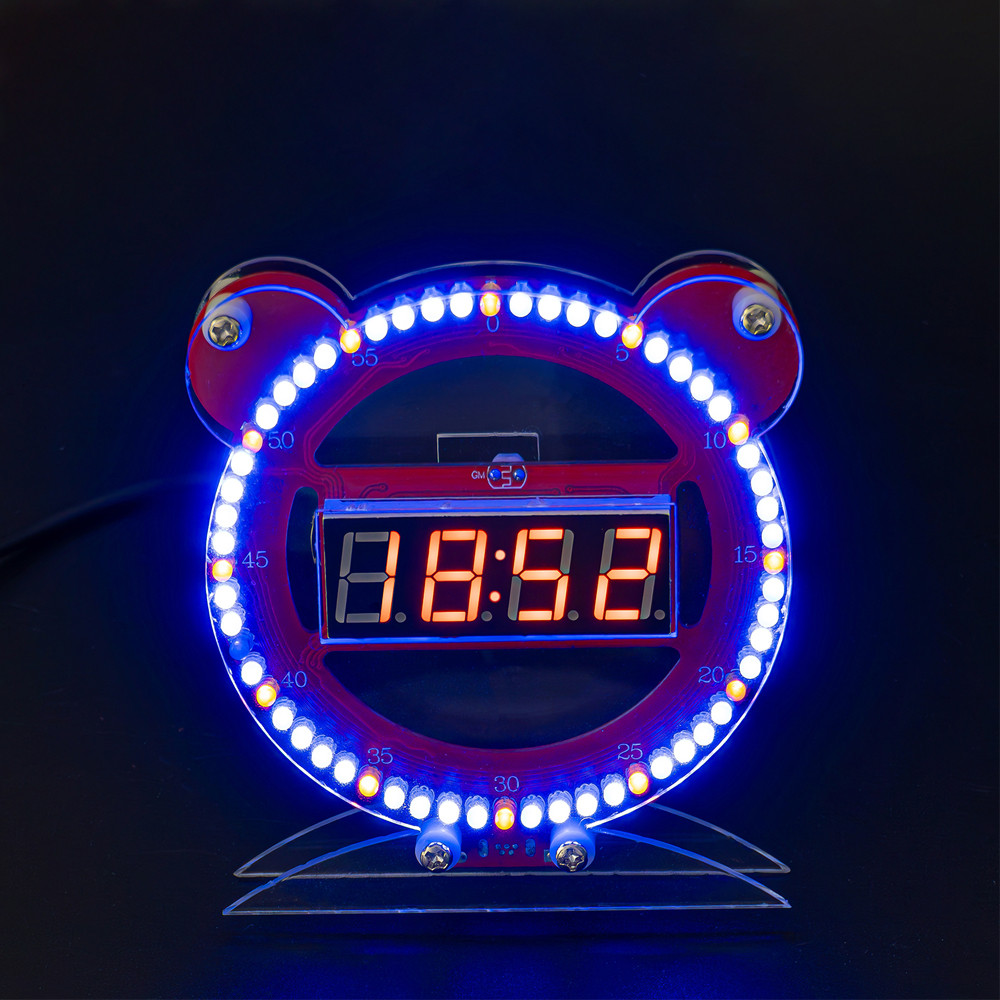 Diy Electronic Clock Led Digital Tube Bear Clock Kit Microcontroller Creative Making Project