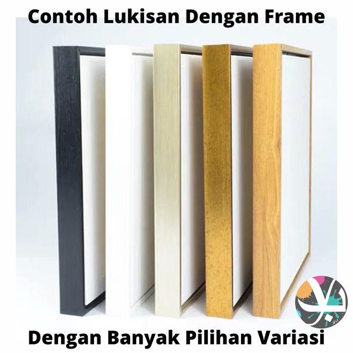 lukisan kanvas ikan koi plus frame handmade koi pembawa hoki