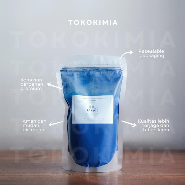 TERBARU IRON OXIDE BLUE - ORGANIC PIGMENT POWDER BAHAN PEWARNA BUBUK OKER BIRU 500 GRAM BY