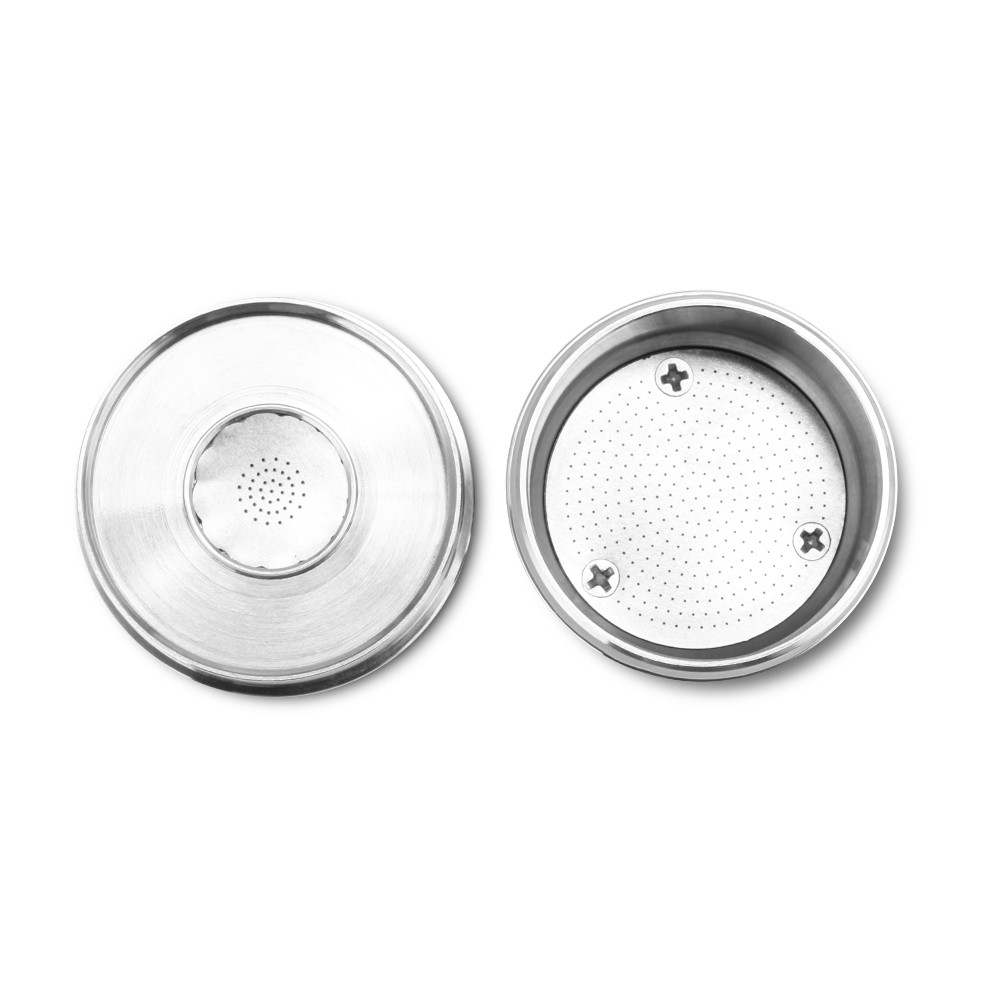 ICafilas Stainless Steel Reusable Illy Coffee Filter Tamper Set Refillable Capsules Pod Tamper For I