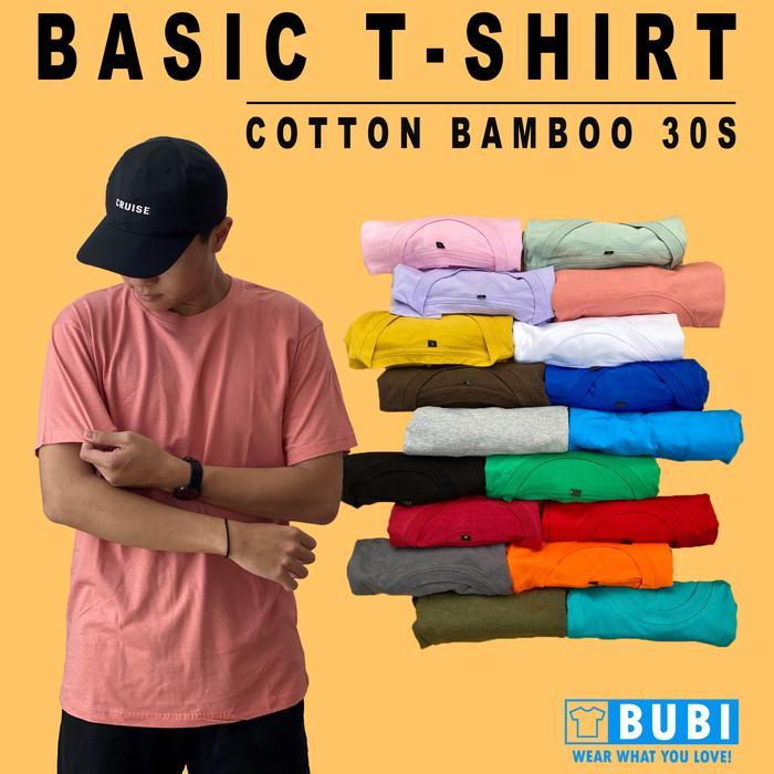 PROMO (GGV) KAOS POLOS COTTON BAMBOO T-SHIRT KATUN BAMBU 30S DESAIN STYLISH BAHAN BERKUALITAS