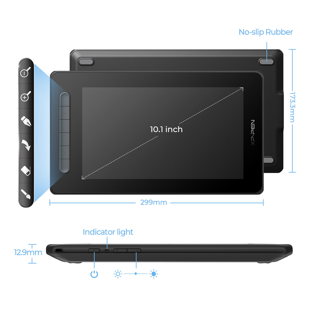 XPPen New Artist 10 2nd Pen Graphic Tablet Monitor Drawing Tablet Display 127% sRGB 8192 Level Suppo