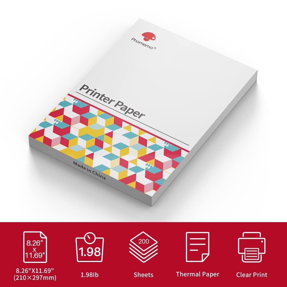 A4 Thermal Paper Compatible Thermal Paper for M08F Portable A4 Thermal Printer for, Printer Paper, 2
