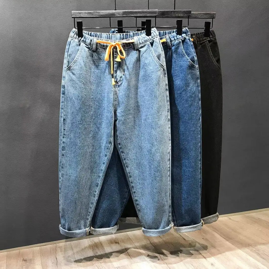 Trendy Mens Loose Fit Harlan Jeans Nine-Piece Slim Leg Cone Shape Casual Autumn Fashionable Denim