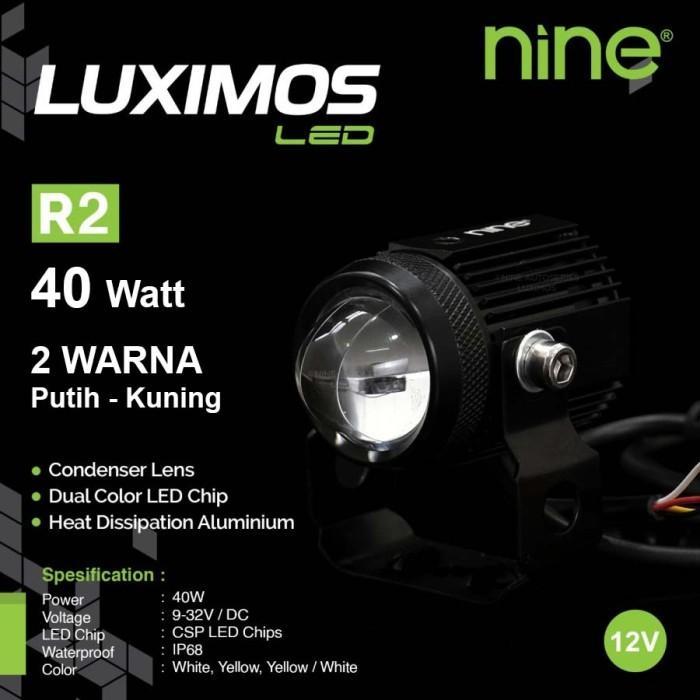 C - Lampu Led Tembak Motor Mobil Luximos R2 Projektor Laser 40W