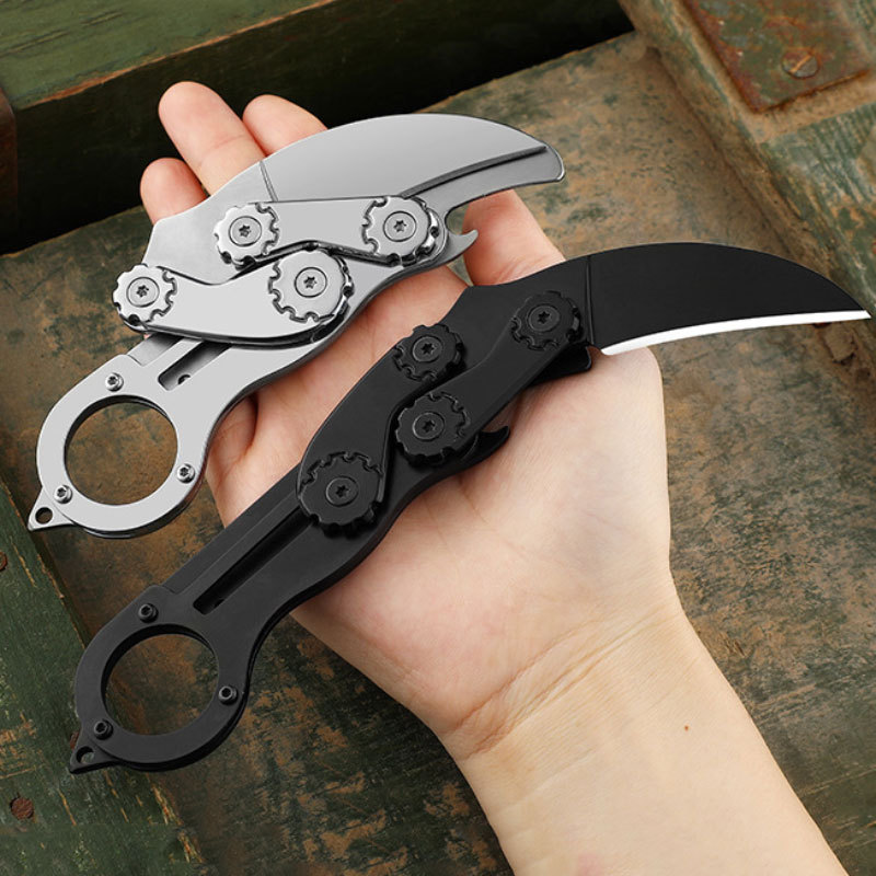 Outdoor Mechanical Claw Knife Folding Multifunctional Survival Body Pocket Knife Straight Knife High