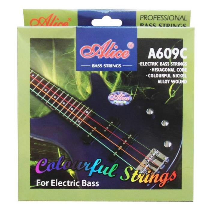 xm4r- Senar Gitar Bass Elektrik Warna Warni/Colourful Alice A609C (4 Senar)