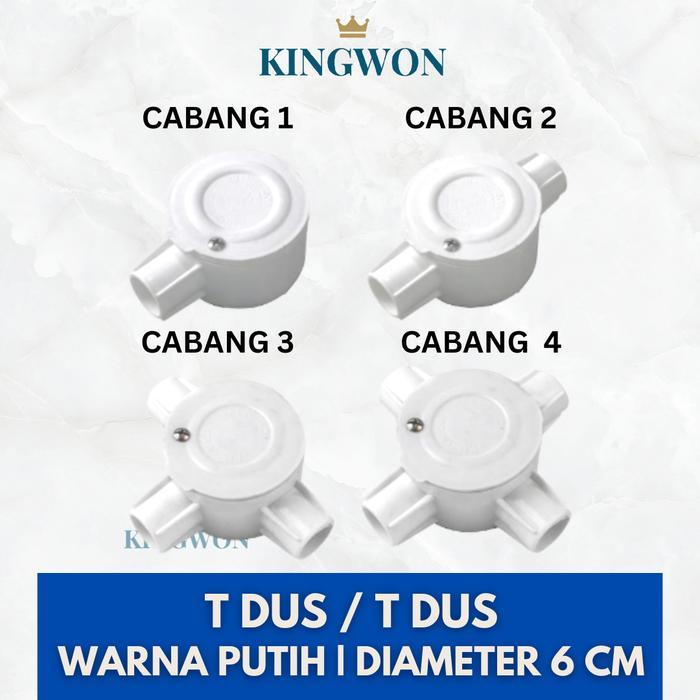 T DUS T DOS CABANG 1/2/3/4 PUTIH 20 MM / CROSS DOS / TDOS / TDUS CONDUIT LISTRIK RUMAH SAMBUNGAN