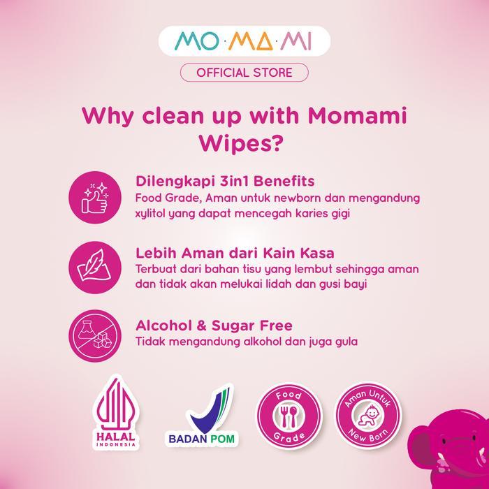 t5mi- Momami Bundle Baby & Kids Oral Care - Tooth Spray & Wipes Tooth Gum 30S - Paket Tisu