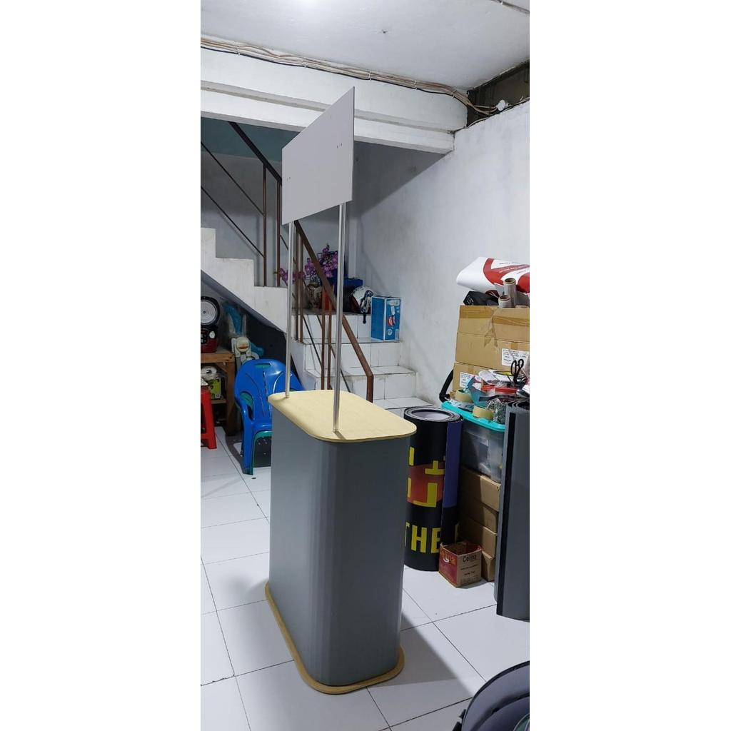 EVENT DESK POLYCOUNTER KAYU PLUS HEADER POPUP TABLE POPUP COUNTER/ EVENT DESK STRAHT PLUS STIKER