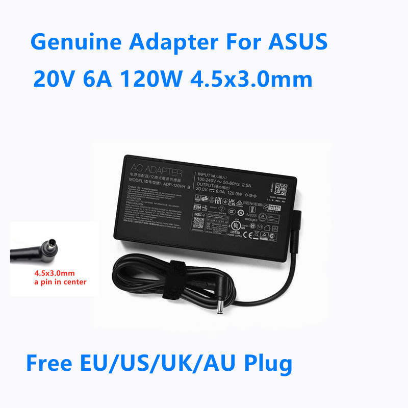 Genuine 20V 6A 120W 4.5x3.0mm ADP-120VH B ADP-120VH F A17-120P2A PA-1121-22 Power Supply AC Adapter 