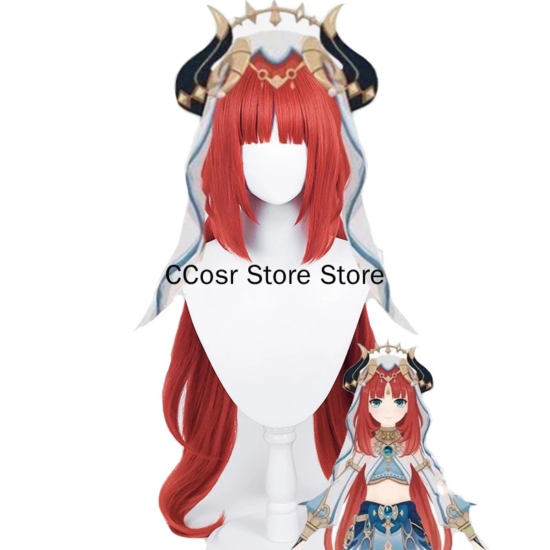 Genshin Impact Nilou Cosplay Costume Wig Anime Halloween Party for Women Girls