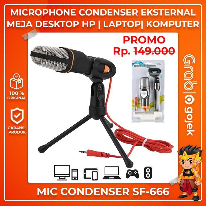 Promo Microphone Condenser Eksternal Taffware SF666 / SF-666 HP Desktop Mic