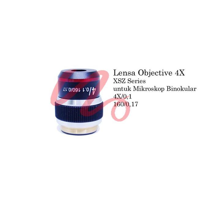 Lensa Objektif 4X/0.1 Mikroskop Binokular Xsz